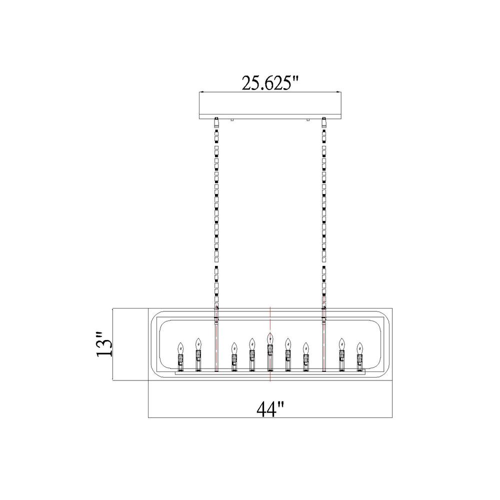 9 Light Linear Chandelier. Picture 6
