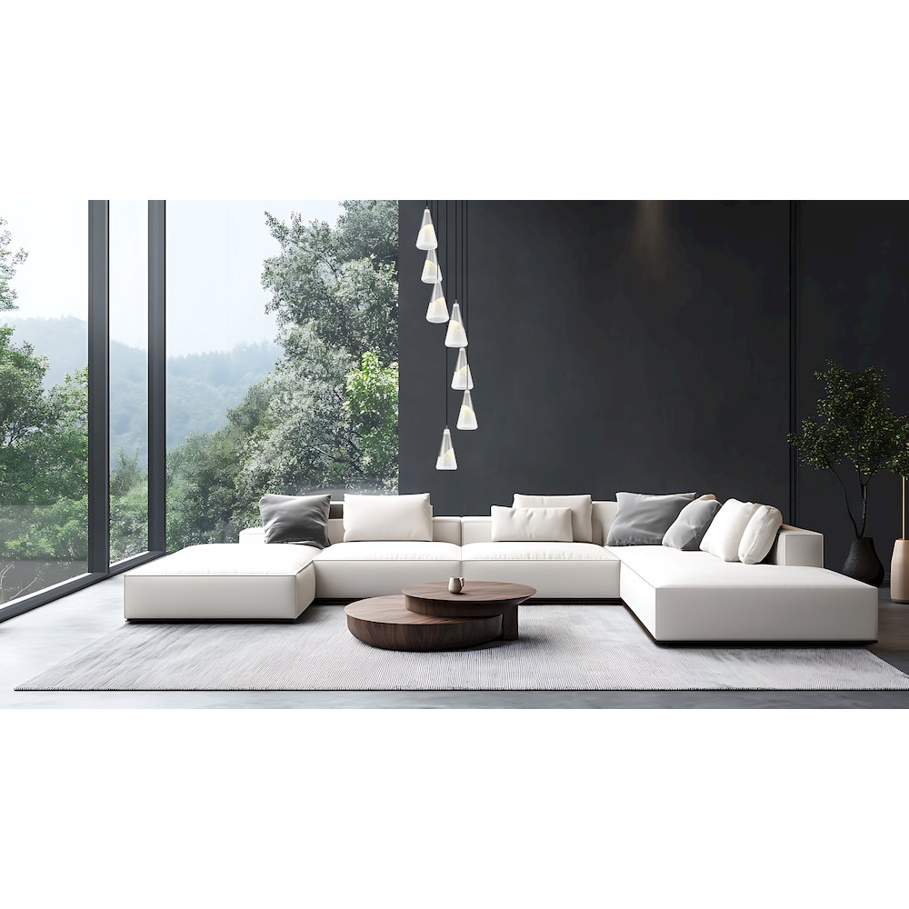 Z-Lite Aimie 7 Light Chandelier, Brushed Nickel. Picture 6