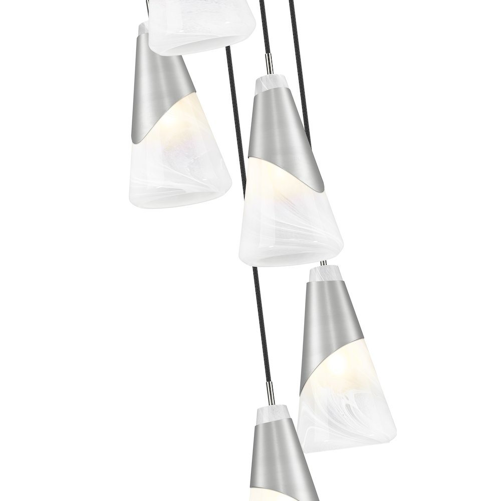 Z-Lite Aimie 5 Light Chandelier, Brushed Nickel. Picture 4