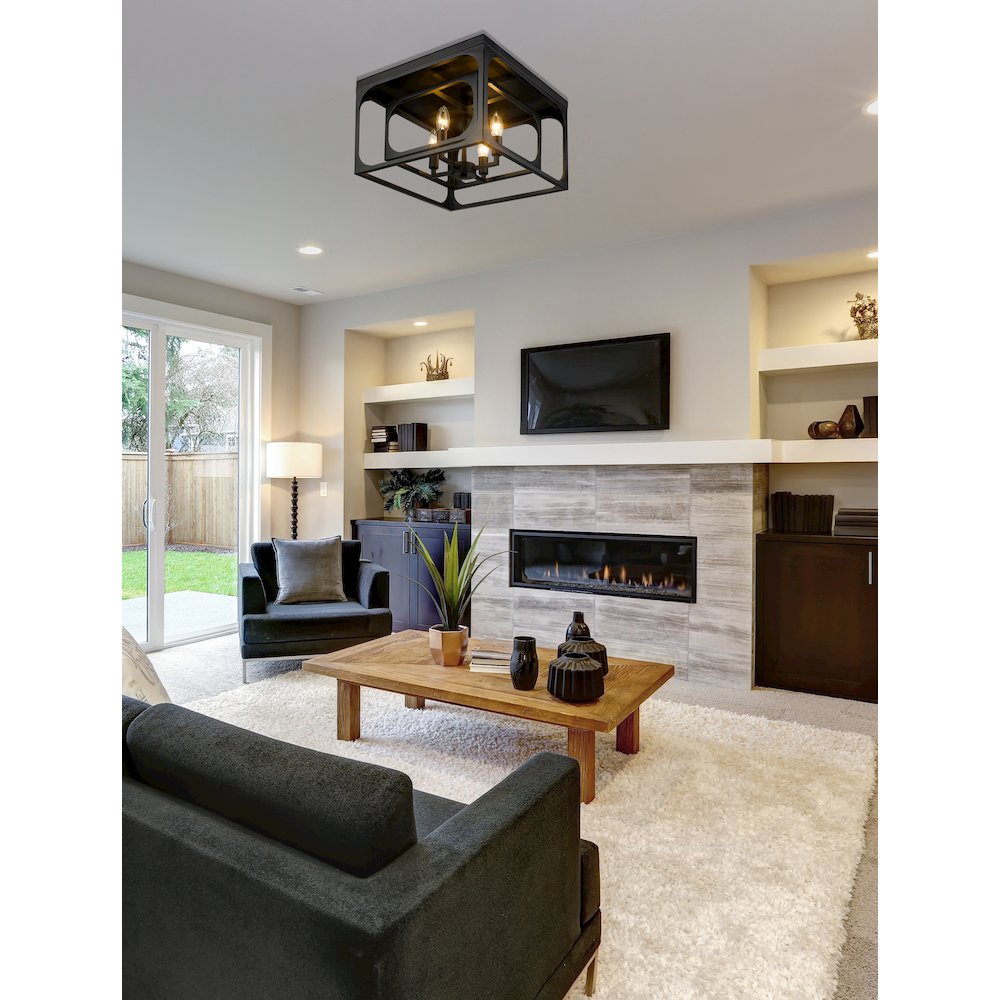 Z-Lite 4 Light Flush Mount. Picture 6