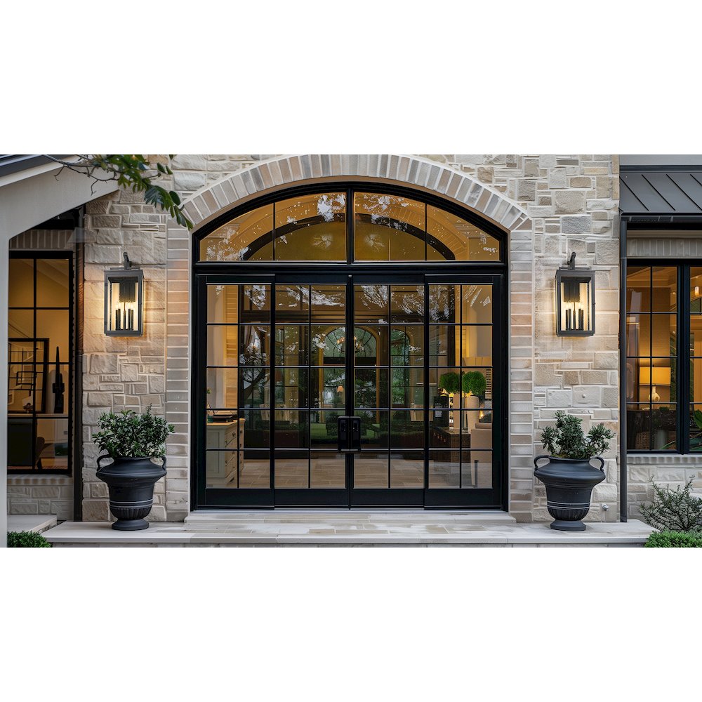 Z-Lite Hartwell 5 Light Outdoor Wall Light in Sand Black color, Aluminum frame. Picture 6