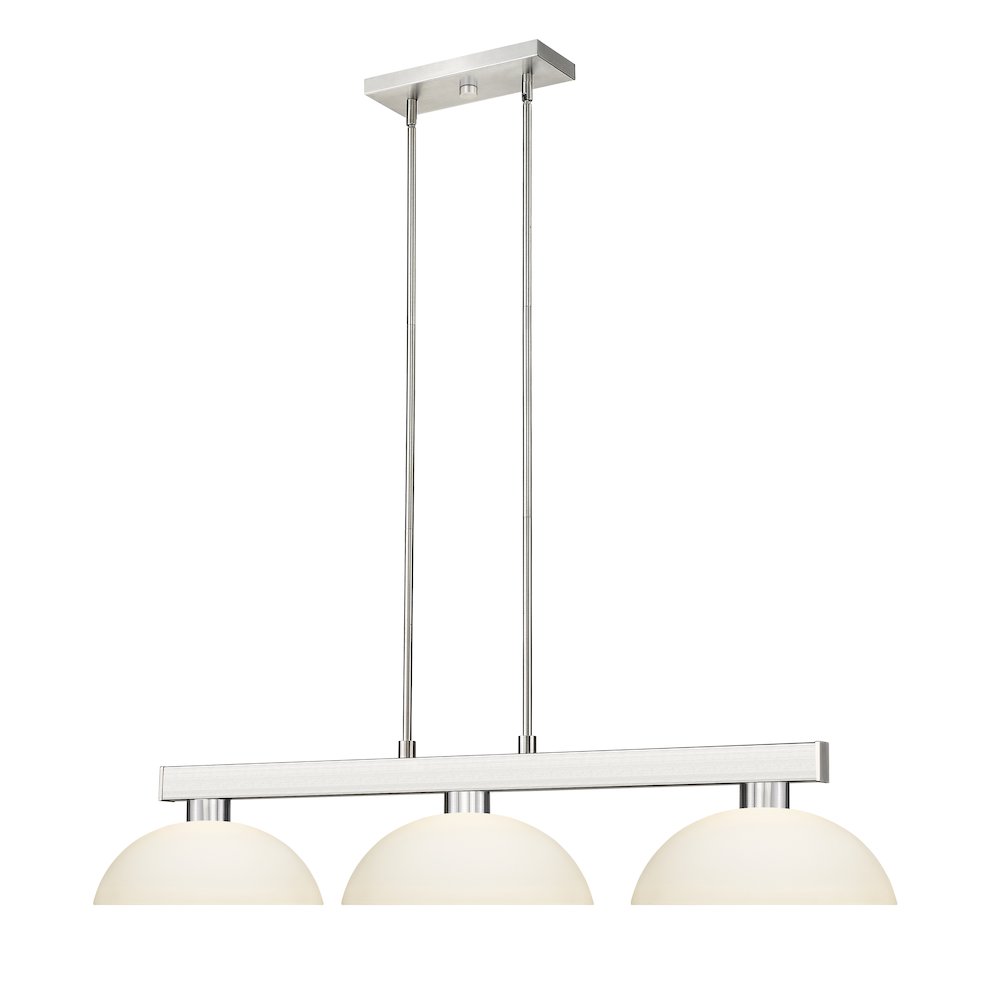 Z-Lite Cobalt 3 Light Billiard, Steel Frame, Matte Opal Shade Color. Picture 3