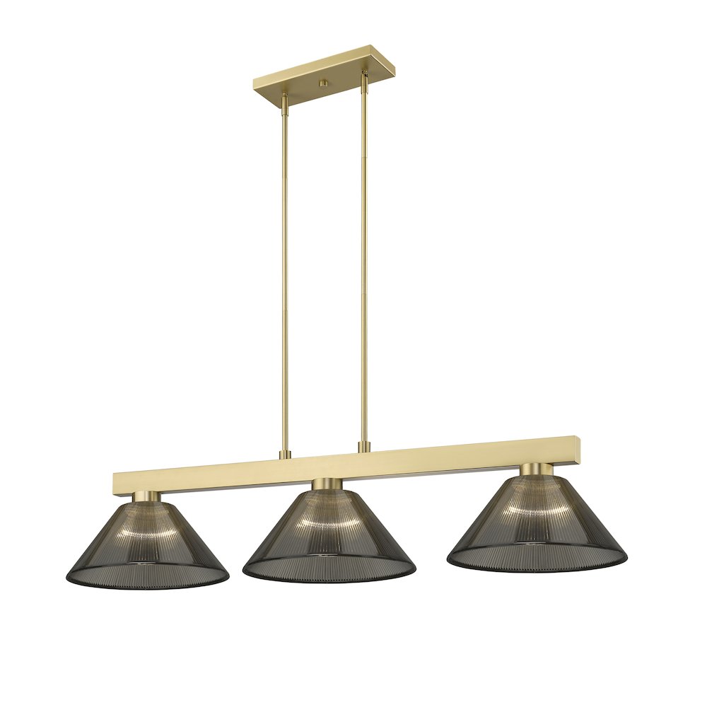 Z-Lite Cobalt 3 Light Billiard, Steel Frame, Smoke Shade Color. Picture 1