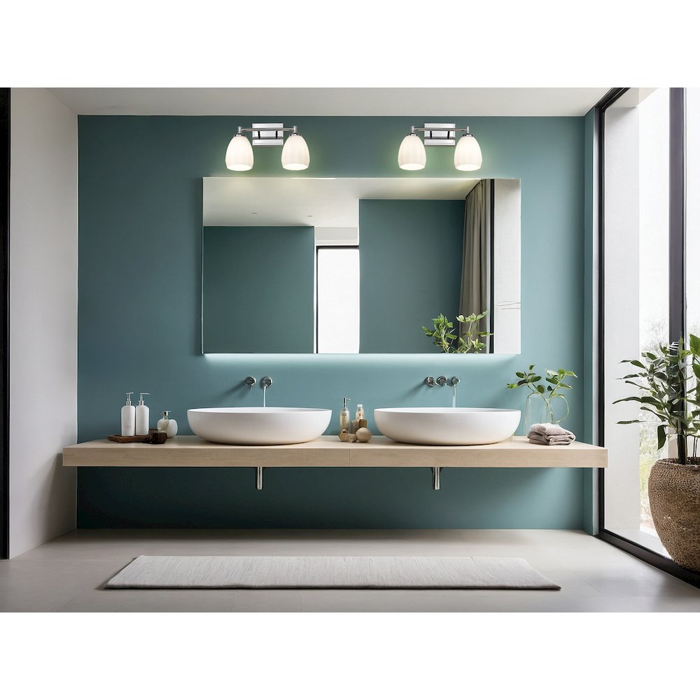 Z-Lite Oren 2 Light Vanity in Chrome  color, Steel frame. Picture 6