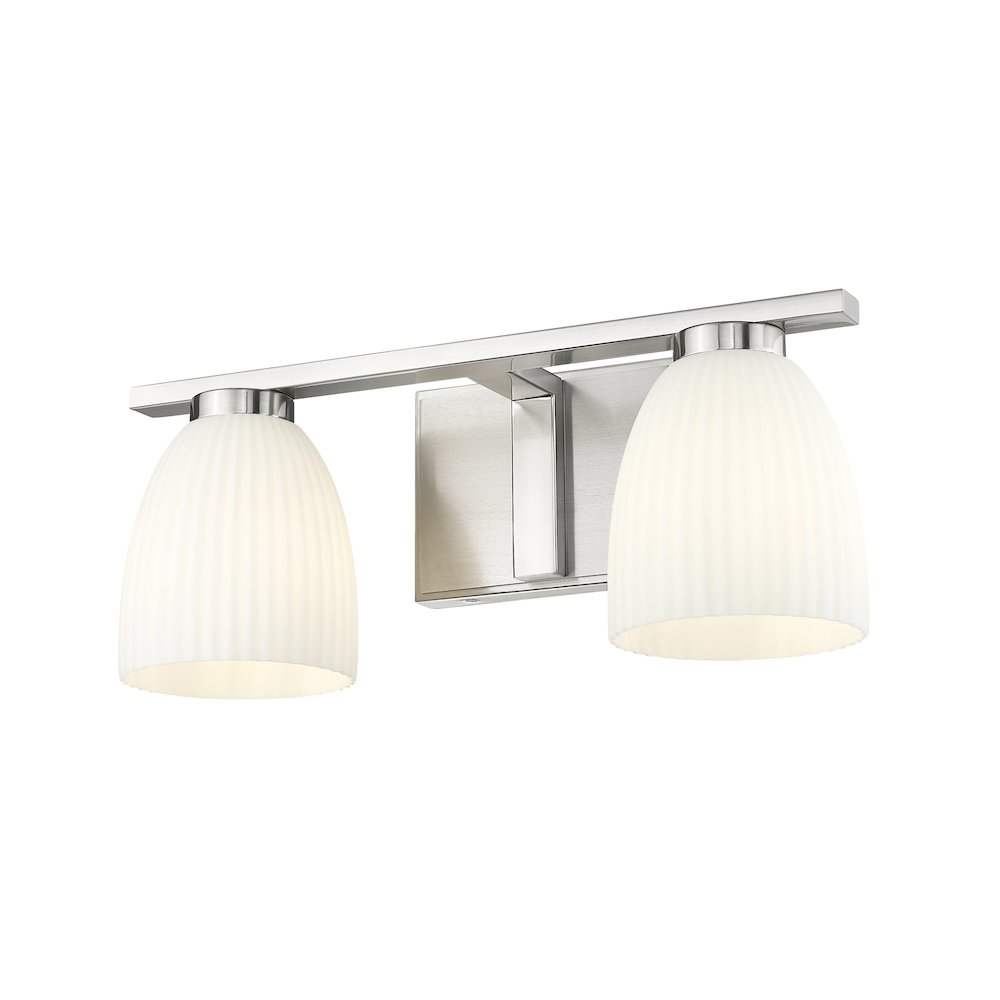 Z-Lite Naya 2 Light Vanity in Brushed Nickel color, Steel frame. Picture 3