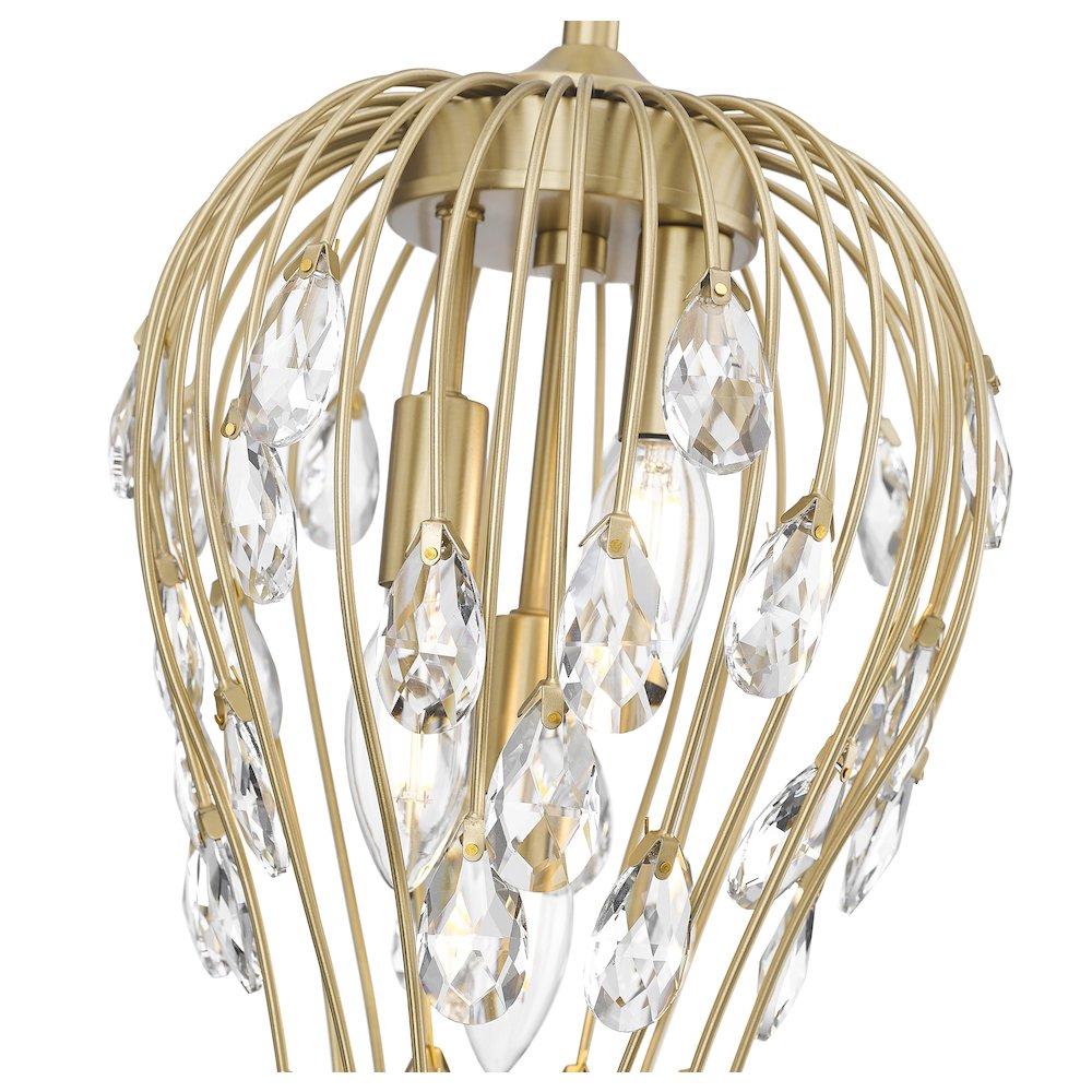 Z-Lite 3 Light Pendant, Modern Gold. Picture 4