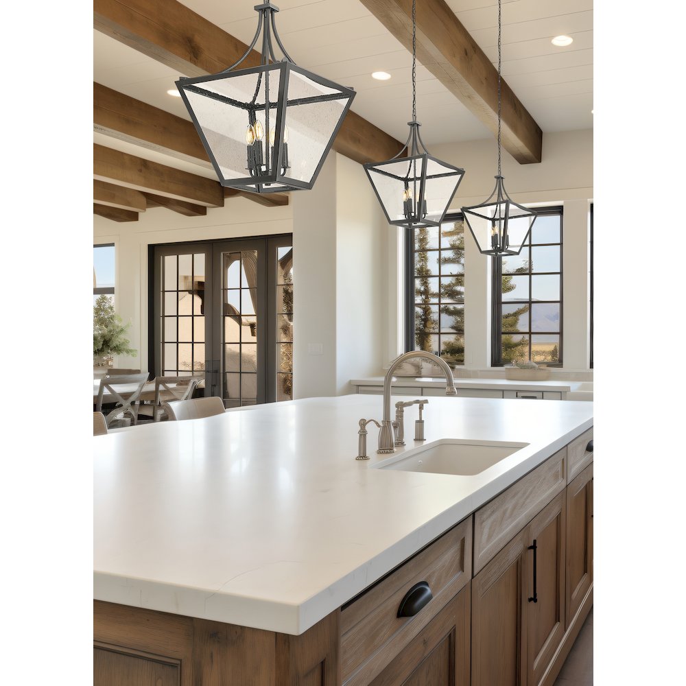Z-Lite 4 Light Chandelier, Iron Ore. Picture 5