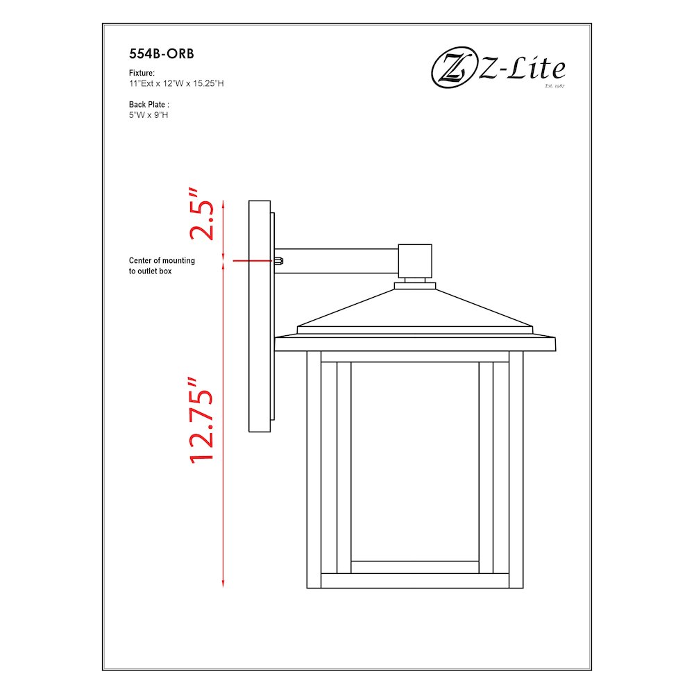 Z-Lite 1 Light Outdoor Wall Light. Picture 2