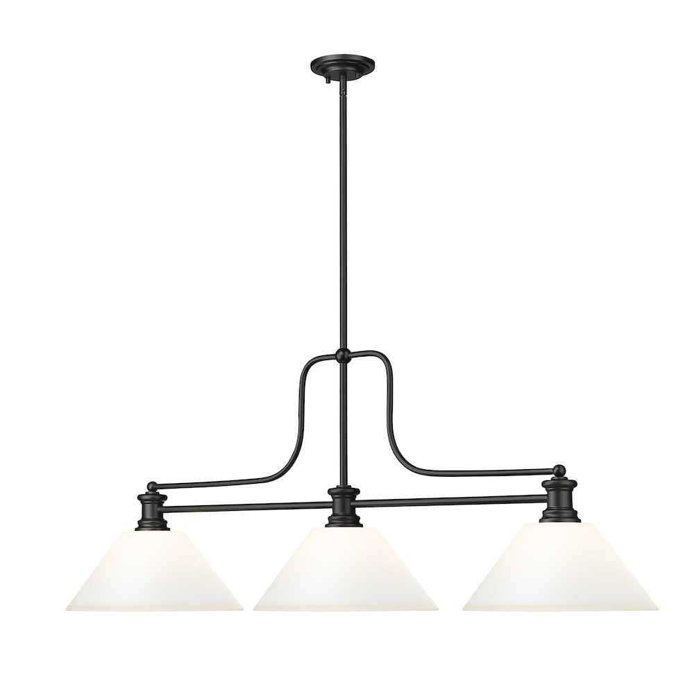 Z-Lite Melange 3 Light Billiard, Steel Frame, Matte Opal Shade Color. Picture 3