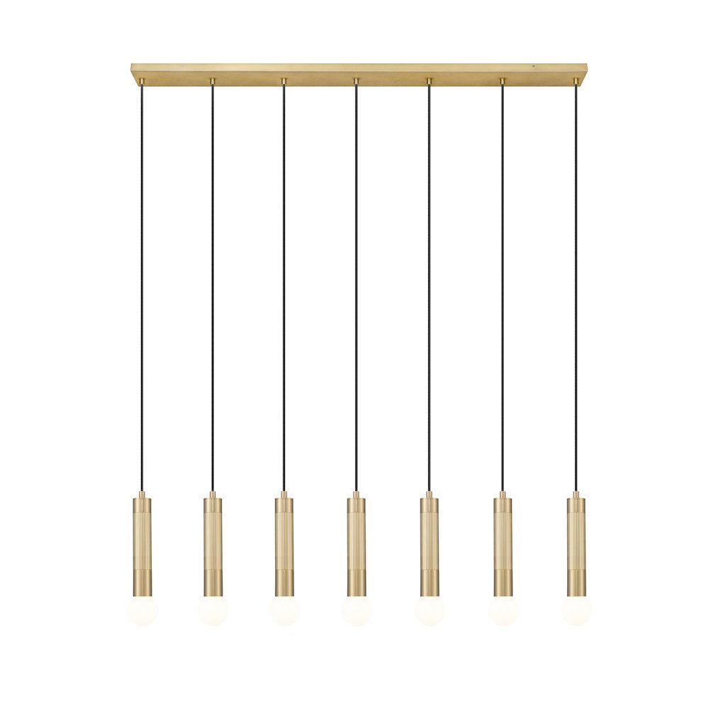 Z-Lite Stari 7 Light Linear Chandelier in Modern Gold color, Steel frame. Picture 3