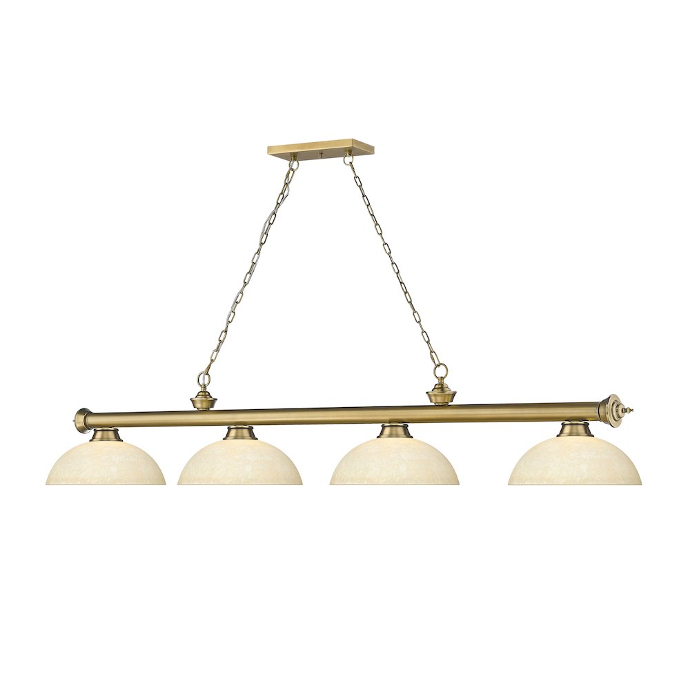 Z-Lite Cordon 4 Light Billiard, Steel Frame, Golden Mottle Shade Color. Picture 3