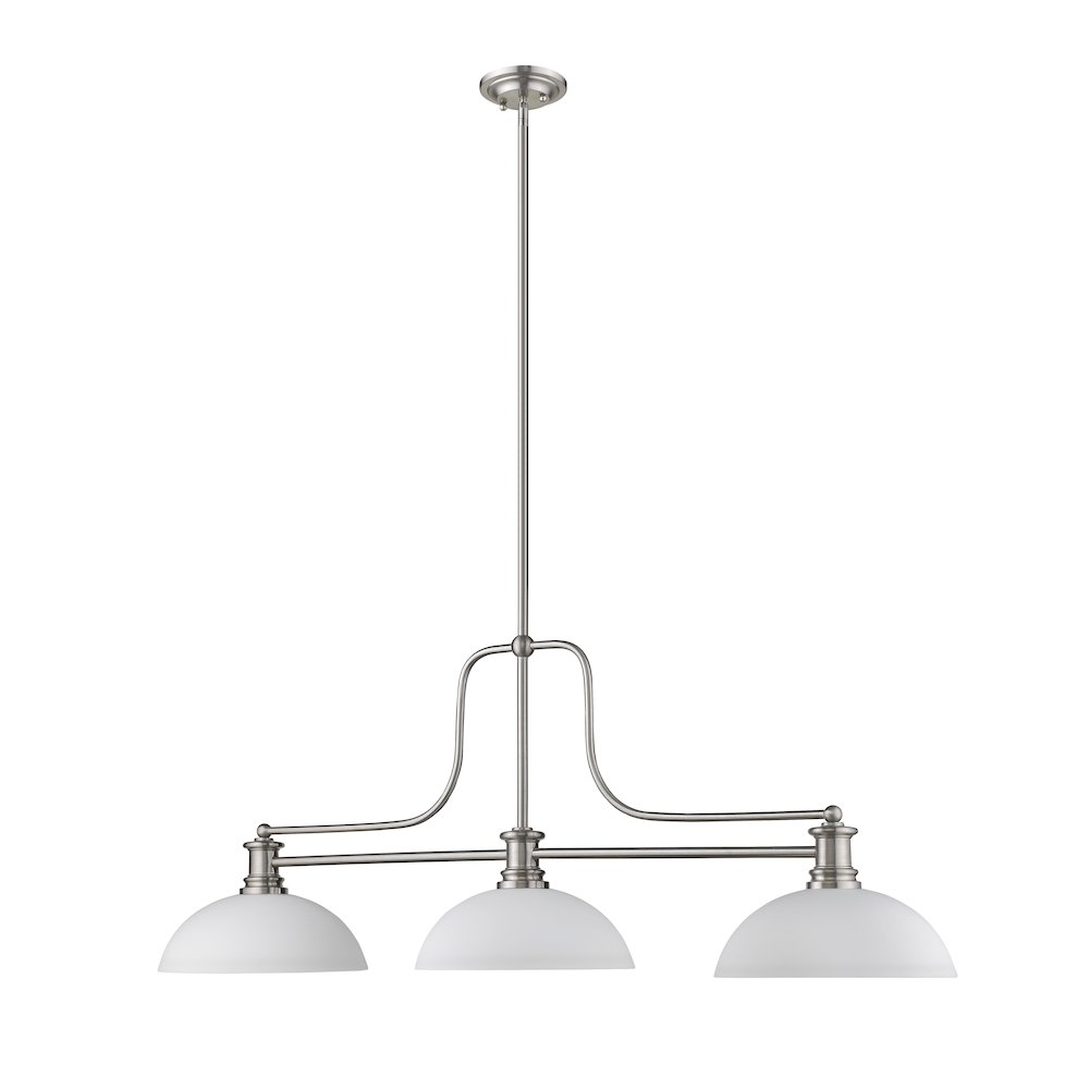 Z-Lite Melange 3 Light Billiard, Steel Frame, Matte Opal Shade Color. Picture 5
