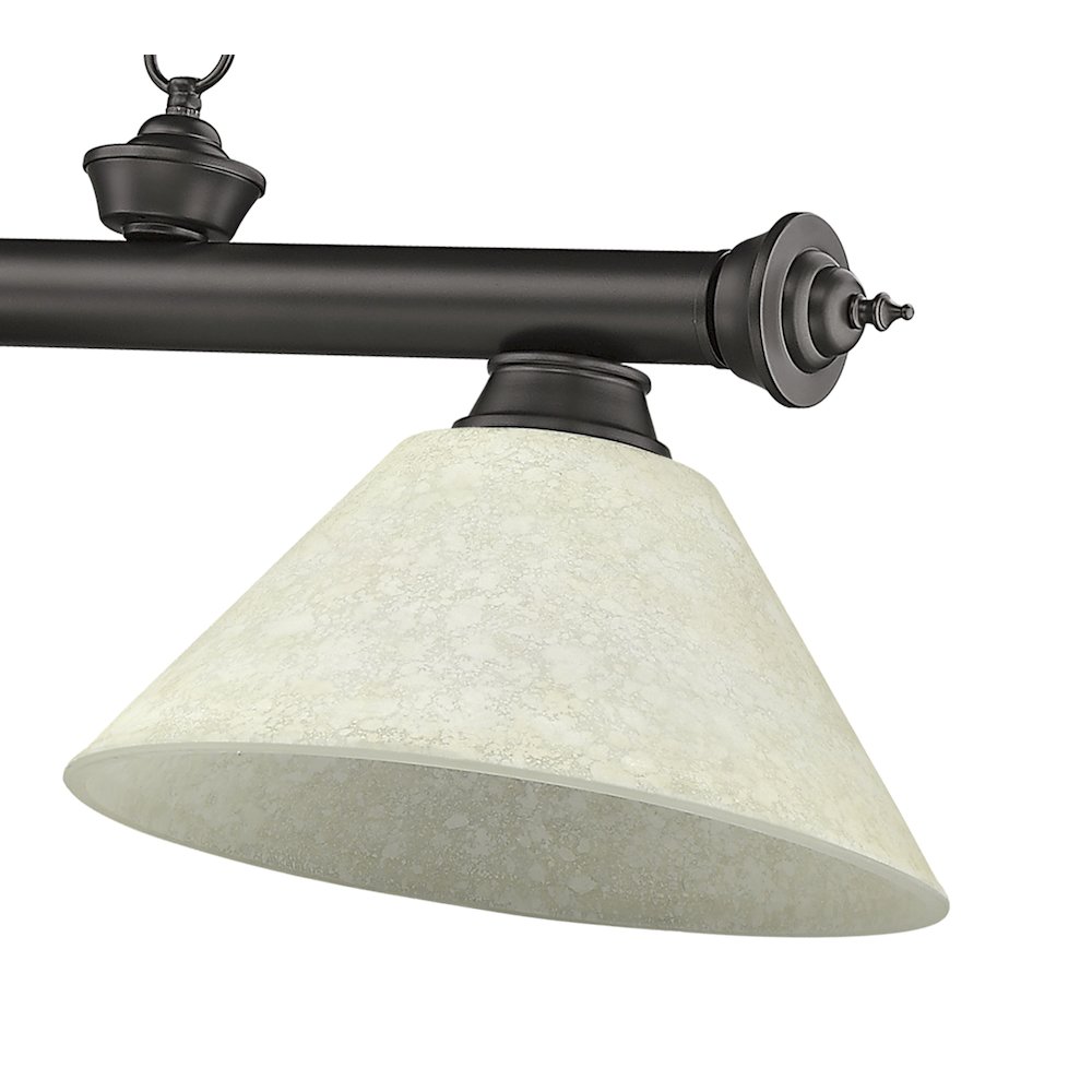 Z-Lite Cordon 3 Light Billiard, Steel Frame, Golden Mottle Shade Color. Picture 4