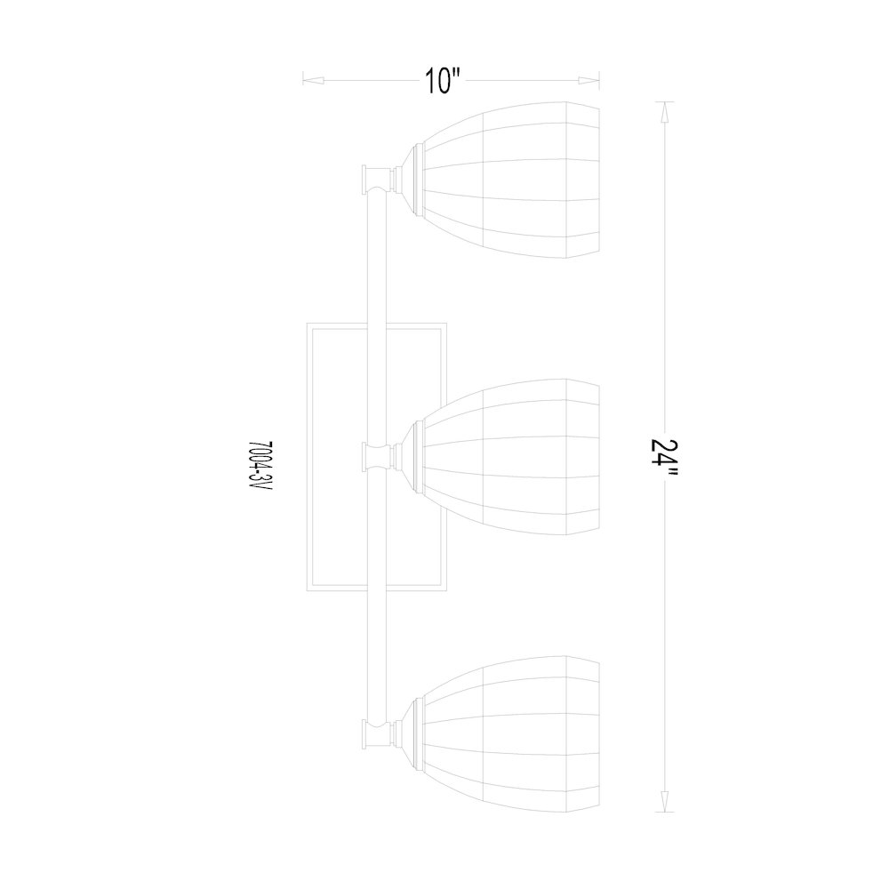 Z-Lite Oren 3 Light Vanity in Brushed Nickel color, Steel frame. Picture 8