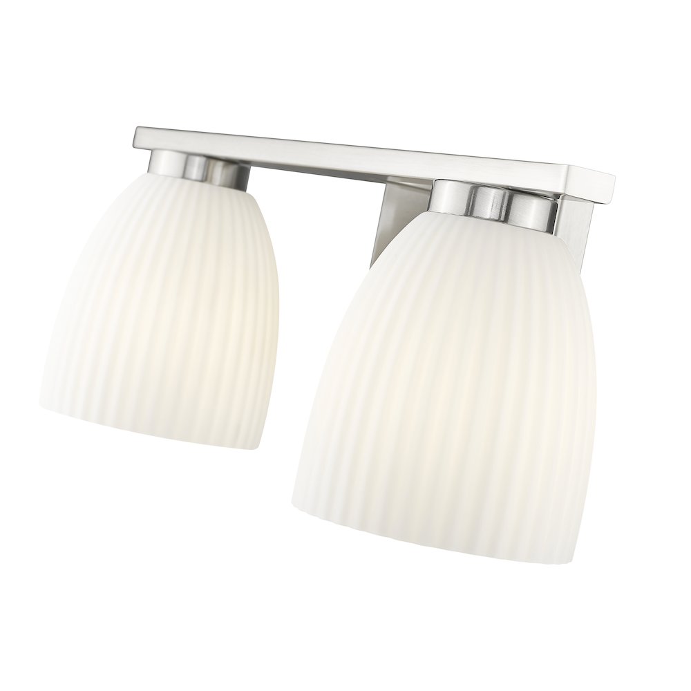 Z-Lite Naya 2 Light Vanity in Brushed Nickel color, Steel frame. Picture 4
