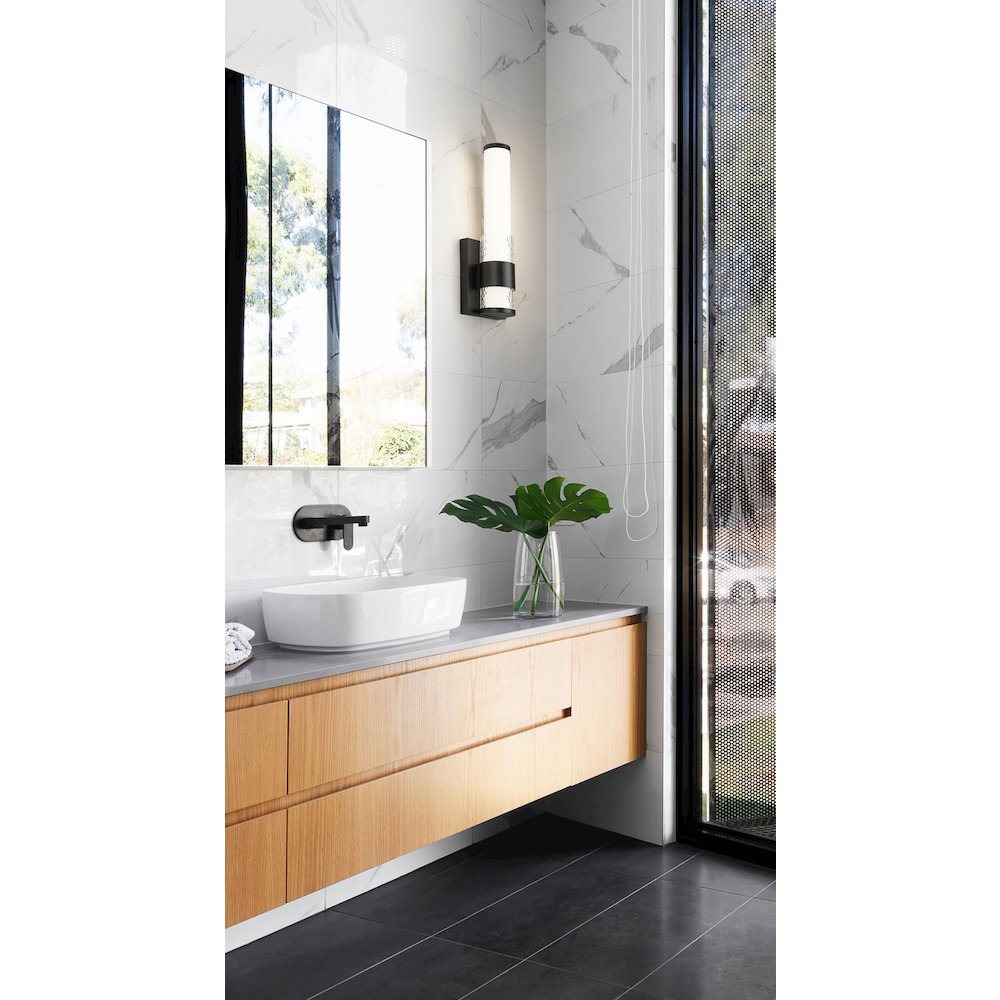 Z-Lite Egon 1 Light Wall Sconce in Matte Black color, Steel frame. Picture 6