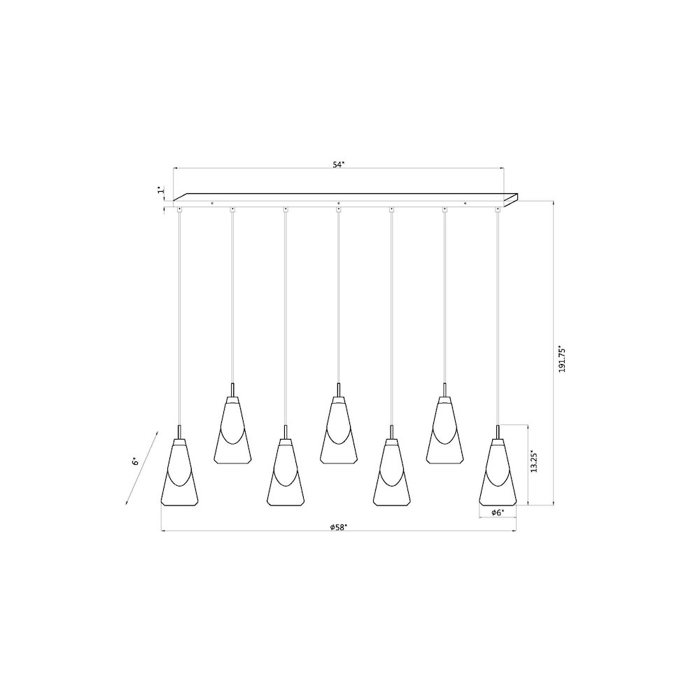 Z-Lite Aimie 7 Light Linear Chandelier, Brushed Nickel. Picture 8