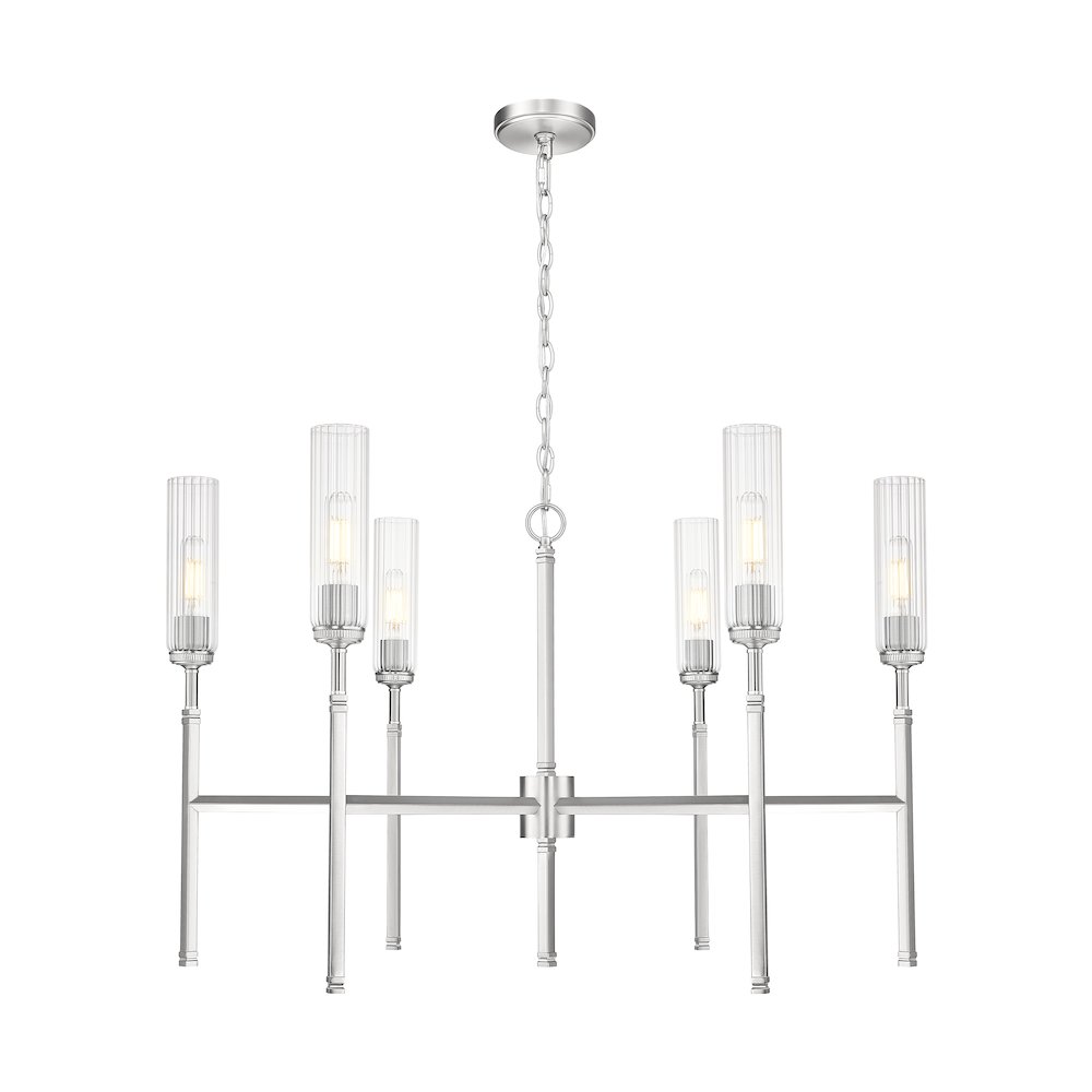 Z-Lite 6 Light Chandelier, Brushed Nickel. Picture 1