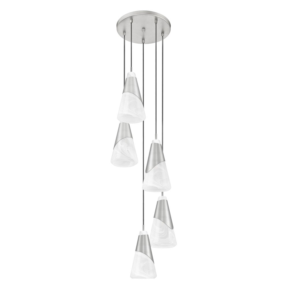 Z-Lite Aimie 5 Light Chandelier, Brushed Nickel. Picture 5
