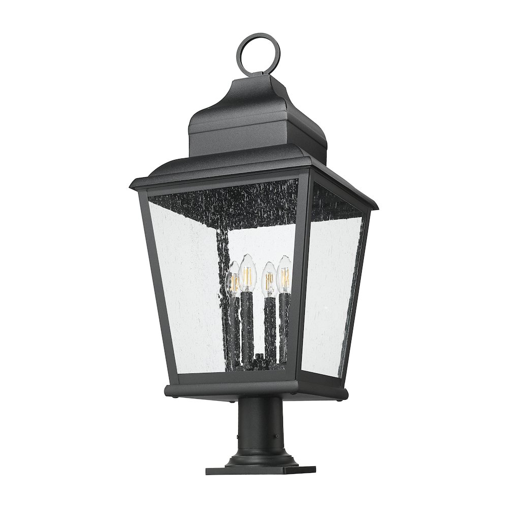 Z-Lite 4 Light Outdoor Pier Mounted Fixture, Sand Black. Picture 7