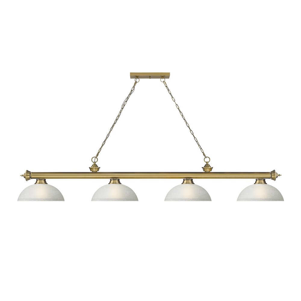 Z-Lite Cordon 4 Light Billiard, Steel Frame, White Linen Shade Color. Picture 2