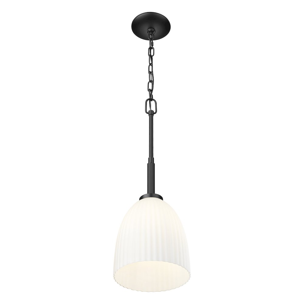 Z-Lite Naya 1 Light Pendant in Matte Black color, Steel frame. Picture 3