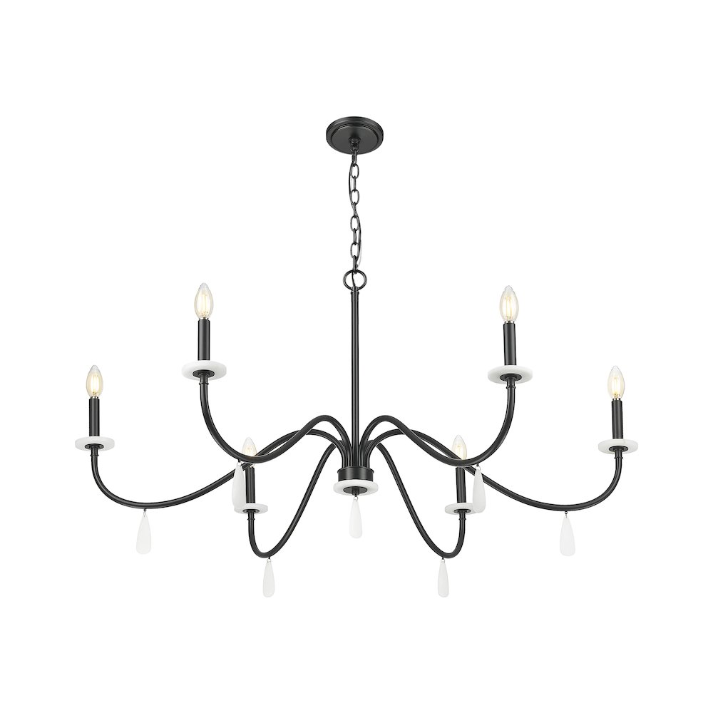 Z-Lite 6 Light Chandelier, Matte Black. Picture 2
