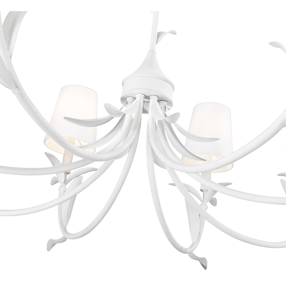 Z-Lite 8 Light Chandelier, Textured White. Picture 4