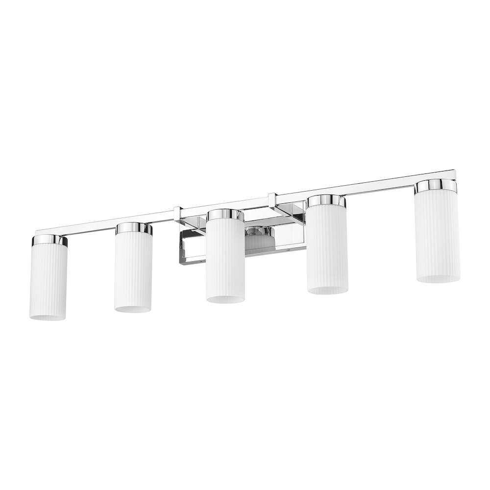Z-Lite Danica 5 Light Vanity in Chrome color, Steel frame. Picture 5