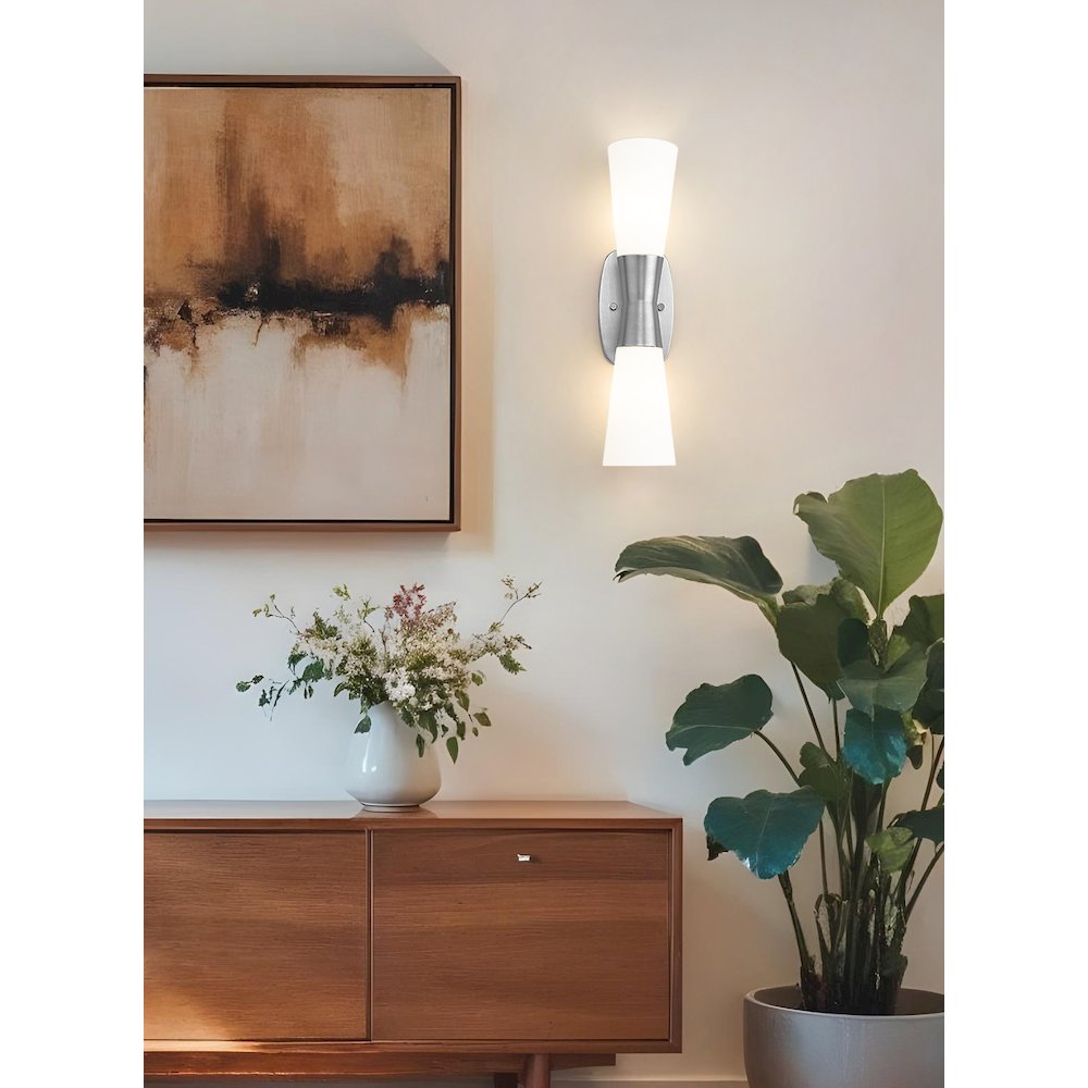 Z-Lite 2 Light Wall Sconce, Brushed Nickel. Picture 6