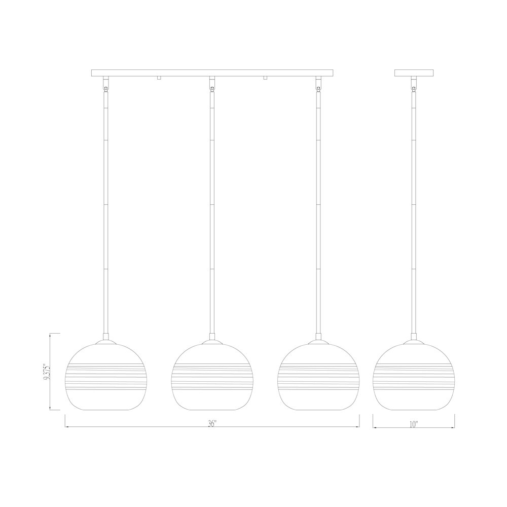 Z-Lite 3 Light Linear Chandelier. Picture 8