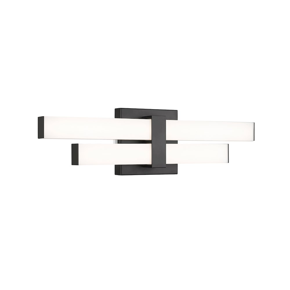 Z-Lite Zane 2 Light Vanity in Matte Black Frame Finish. Picture 1