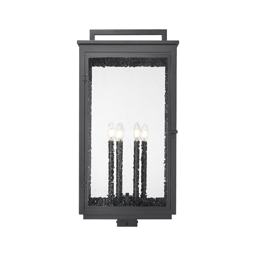 Z-Lite Hartwell 6 Light Outdoor Post Mount Fixture in Sand Black color. Picture 3