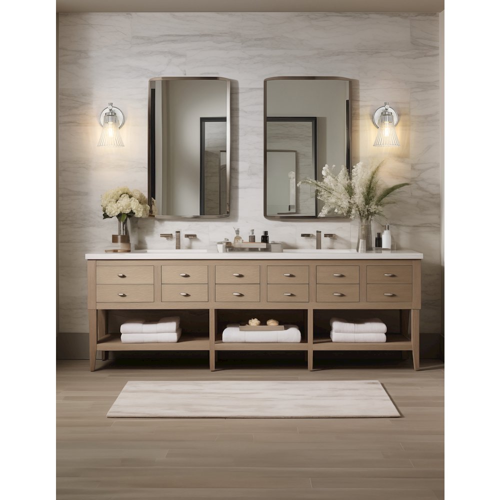 Z-Lite Belle 1 Light Wall Sconce in Brushed Nickel color, Steel frame. Picture 6