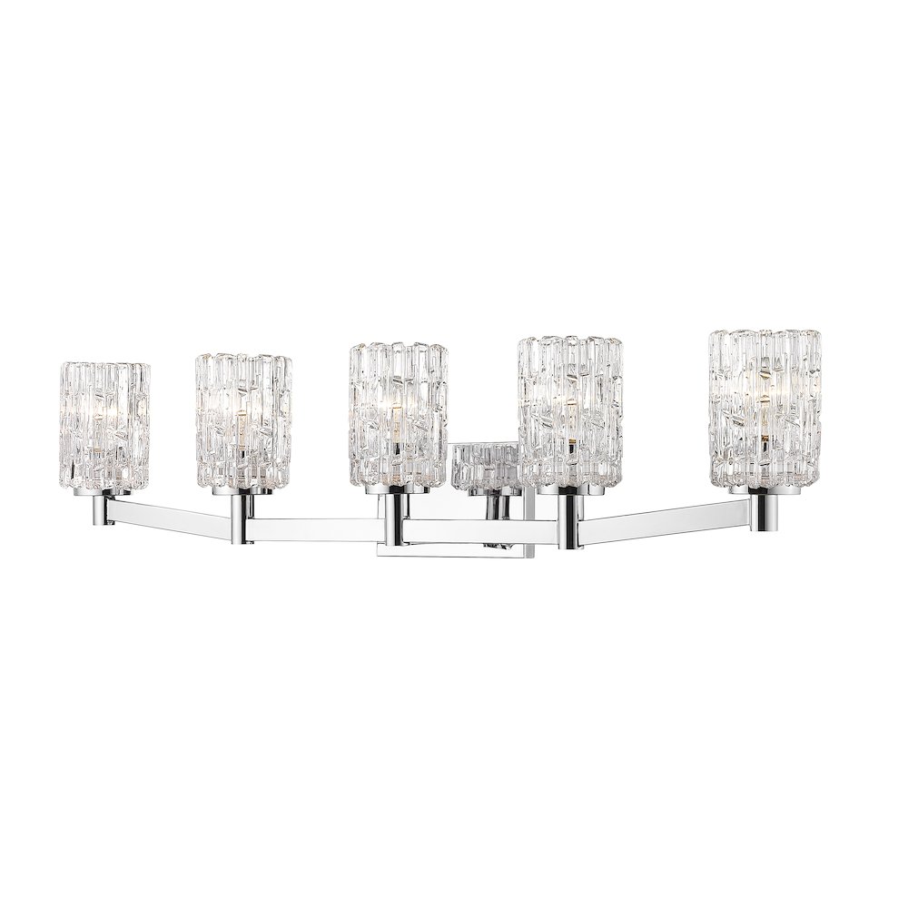 Z-Lite Aubrey 5 Light Vanity in Chrome Frame Finish. Picture 3