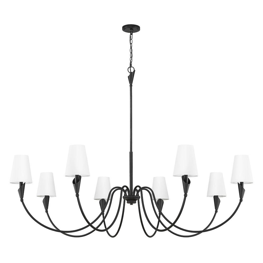 Z-Lite Claudelle 8 Light Chandelier in Matte Black color, Steel frame. Picture 5