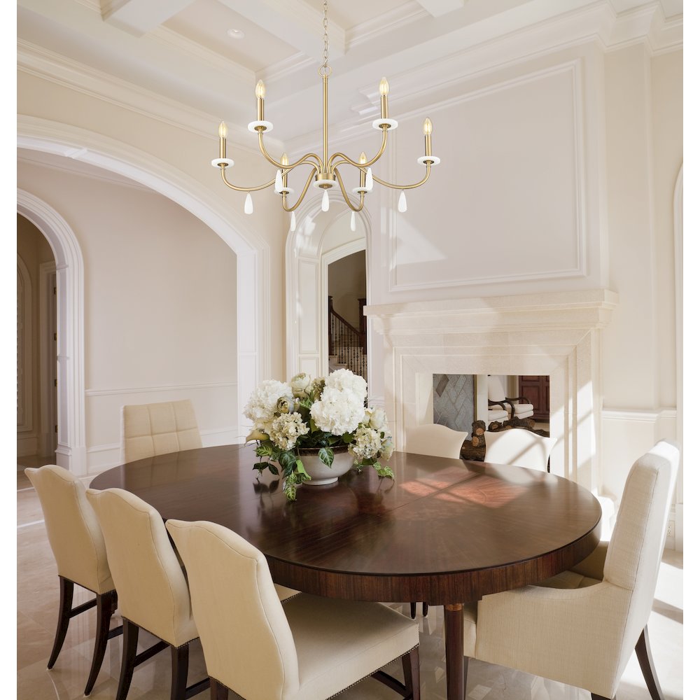 Z-Lite 6 Light Chandelier, Mordern Gold. Picture 6