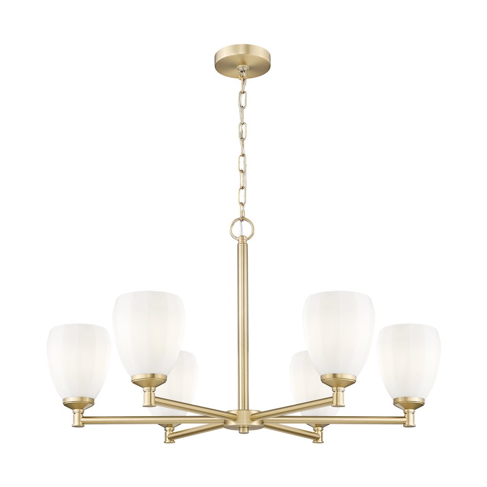 Z-Lite Oren 6 Light Chandelier in Modern Gold color, Steel frame. Picture 3