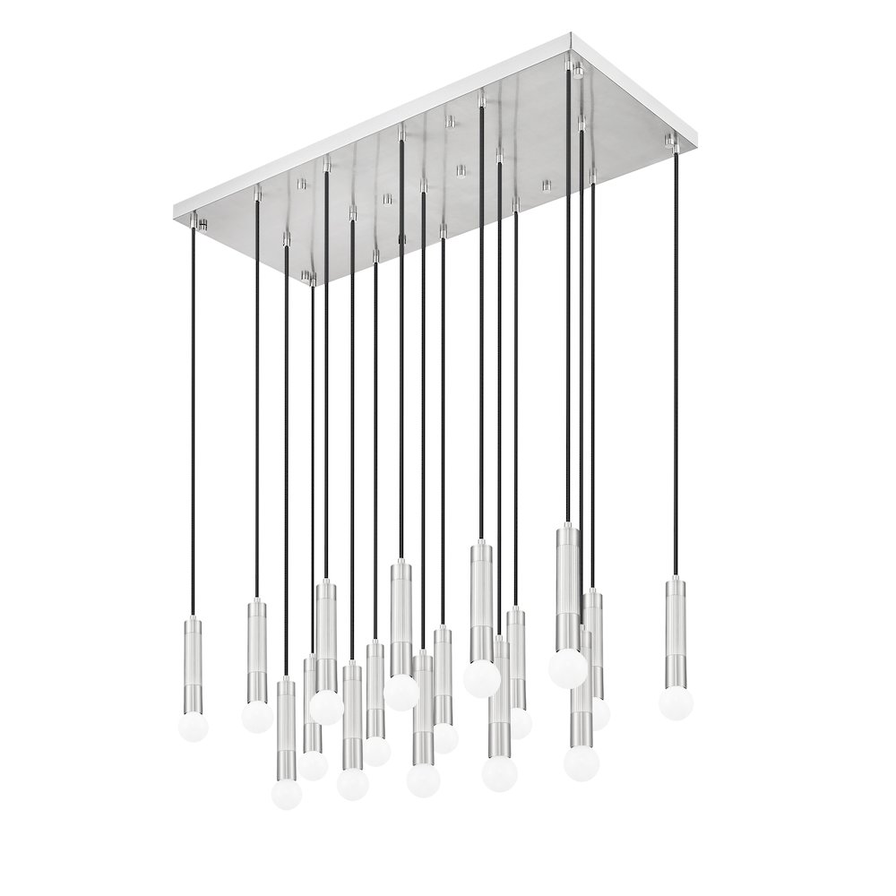Z-Lite Stari 17 Light Linear Chandelier in Brushed Nickel color, Steel frame. Picture 5