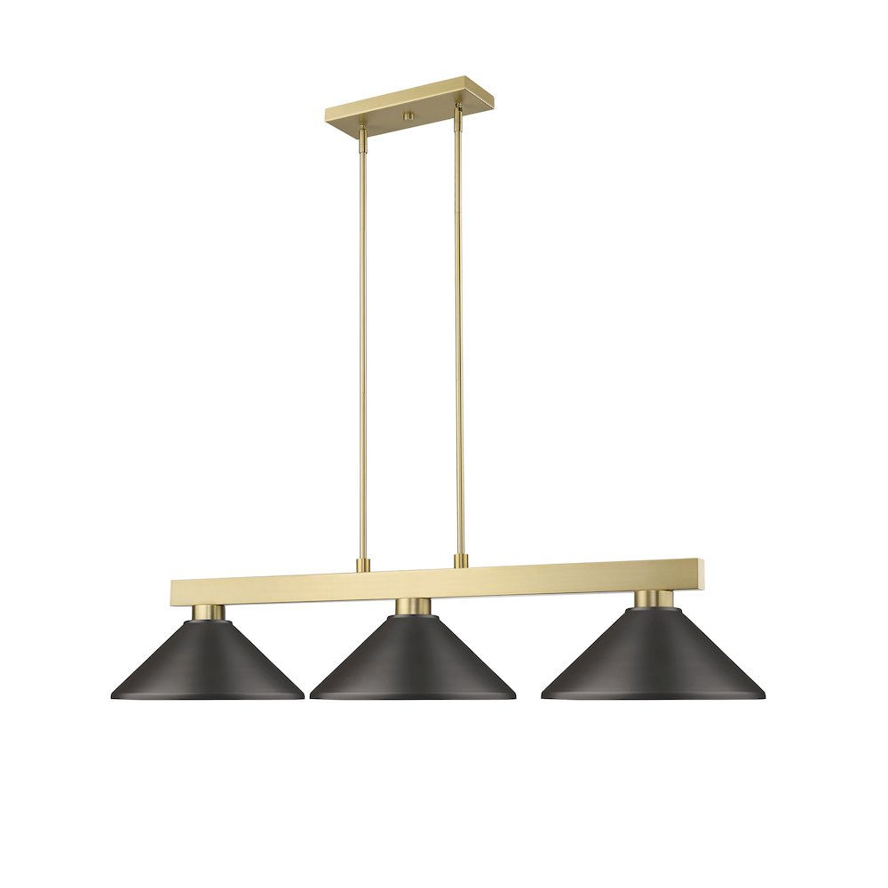 Z-Lite Cobalt 3 Light Billiard, Steel Frame, Bronze Shade Color. Picture 3