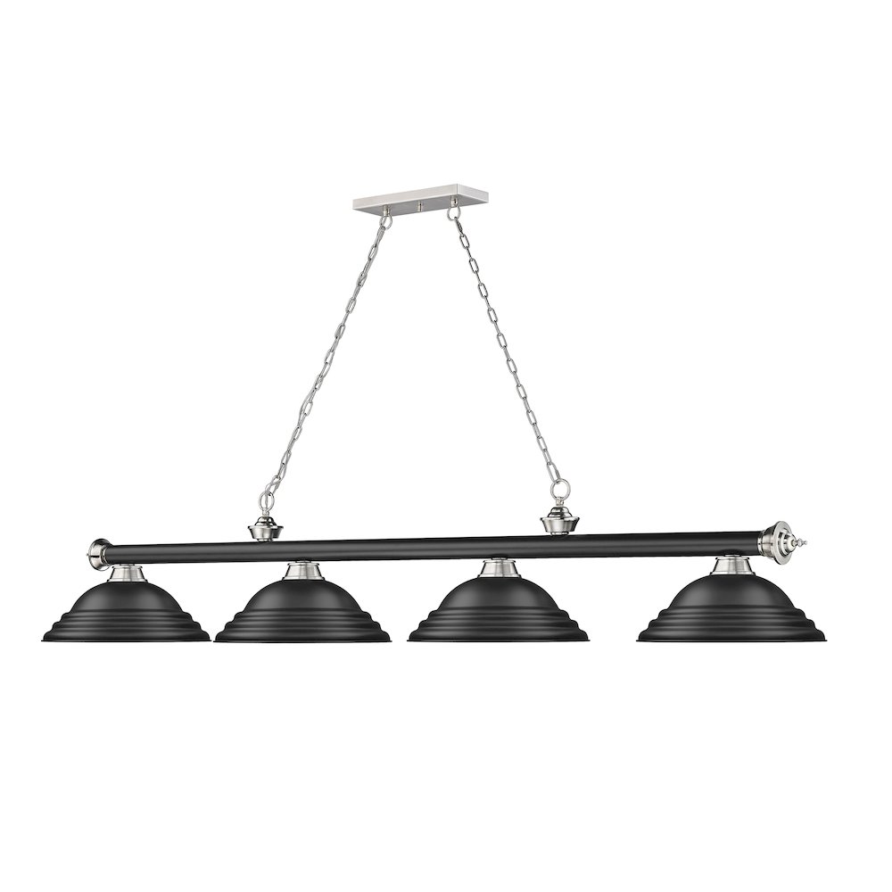 Z-Lite Cordon 4 Light Billiard, Steel Frame, Matte Black Shade Color. Picture 3