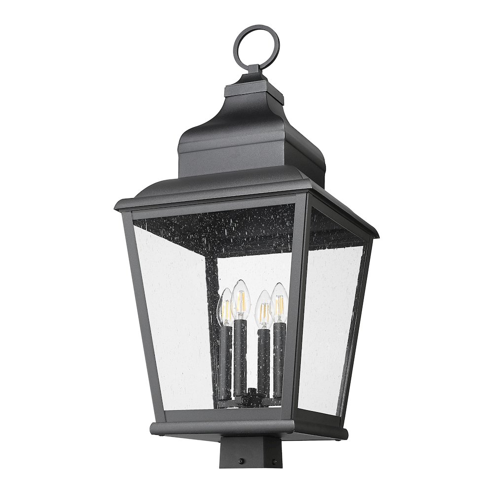 Z-Lite 4 Light Outdoor Post Mount Fixture, Sand Black. Picture 5