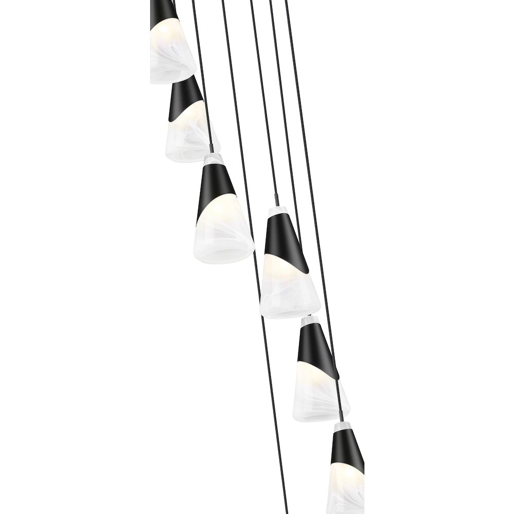 Z-Lite Aimie 7 Light Chandelier, Matte Black. Picture 4