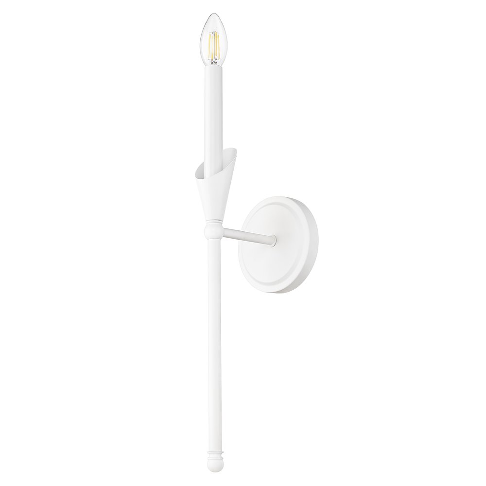 Z-Lite Claudelle 1 Light Wall Sconce in Textured White color, Steel frame. Picture 3