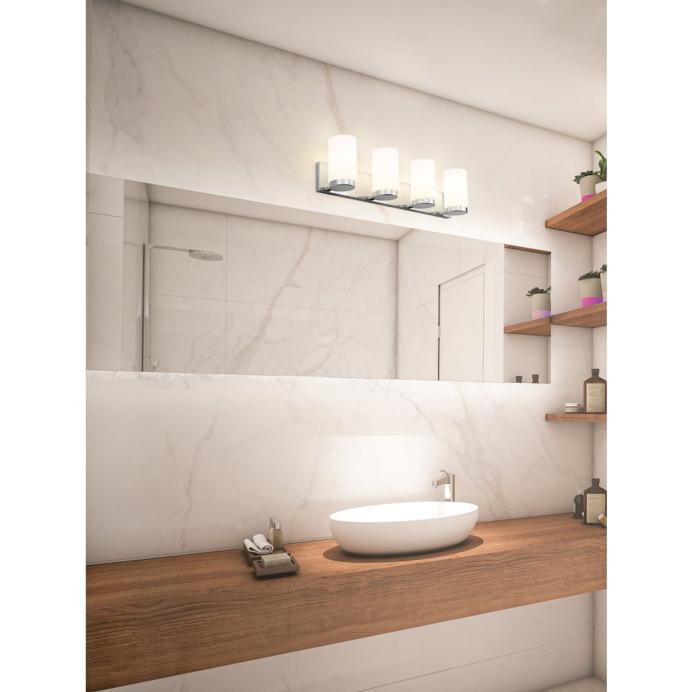 Z-Lite Burk 4 Light Vanity, Chrome. Picture 7