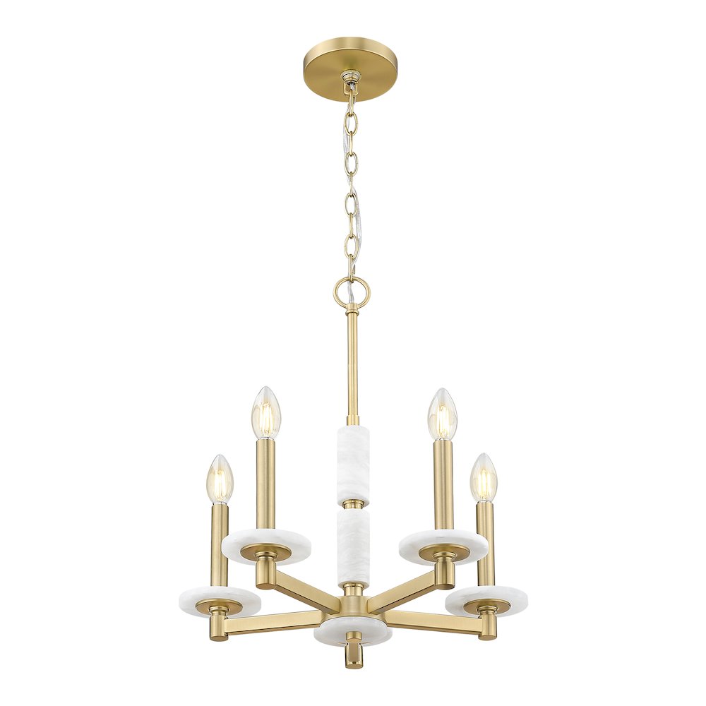 Z-Lite Kaden 5 Light Chandelier in Modern Gold color, Steel frame. Picture 2