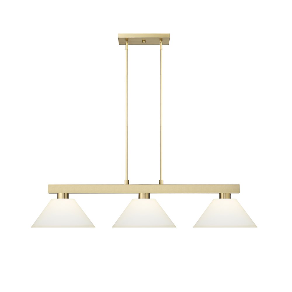 Z-Lite Cobalt 3 Light Billiard, Steel Frame, Matte Opal Shade Color. Picture 2