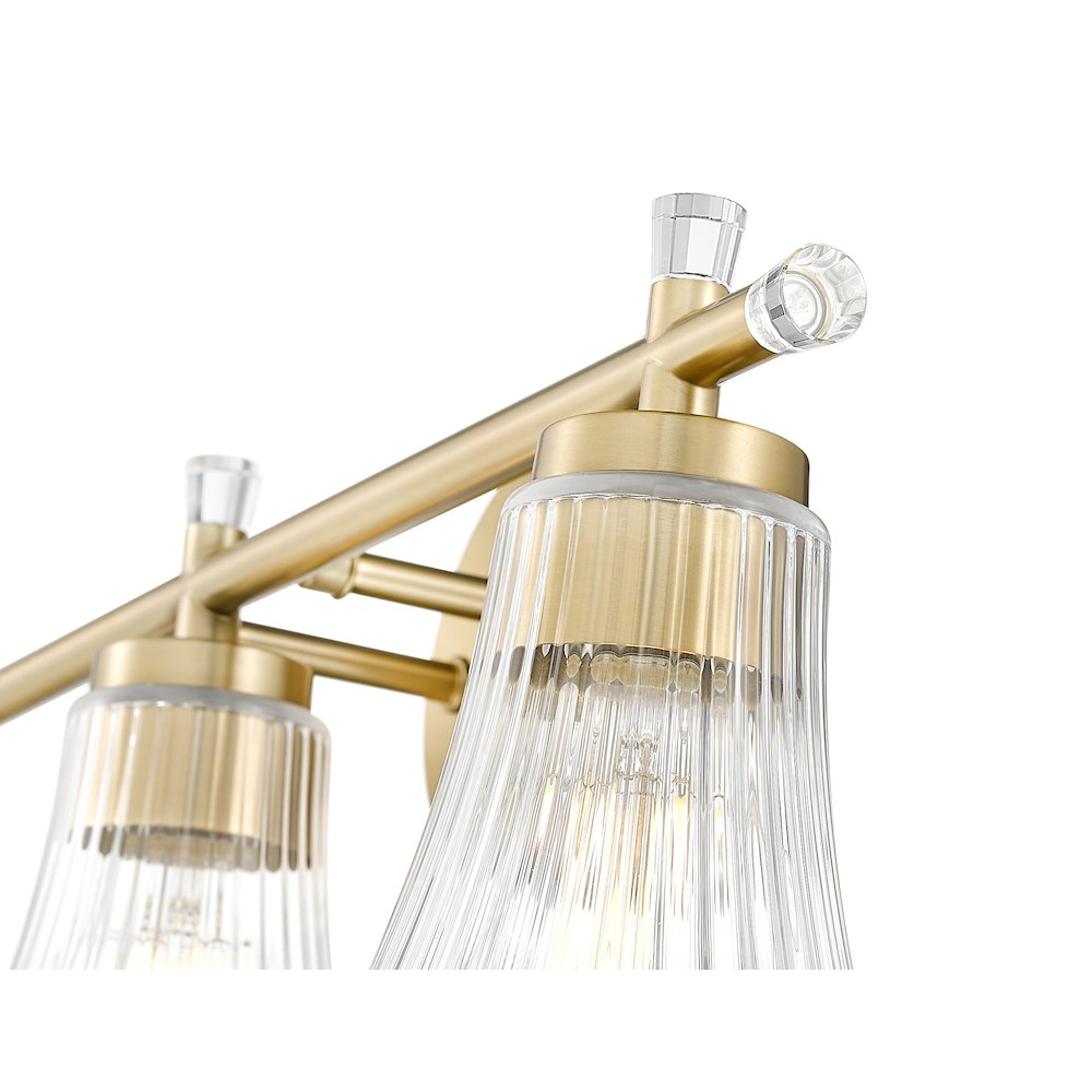 Z-Lite Belle 3 Light Vanity in Modern Gold color, Steel frame. Picture 4
