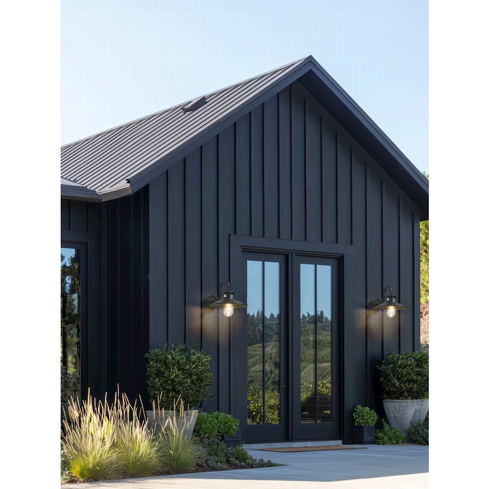 Z-Lite RLM 1 Light Outdoor Wall Light in Sand Black color, Aluminum frame. Picture 7