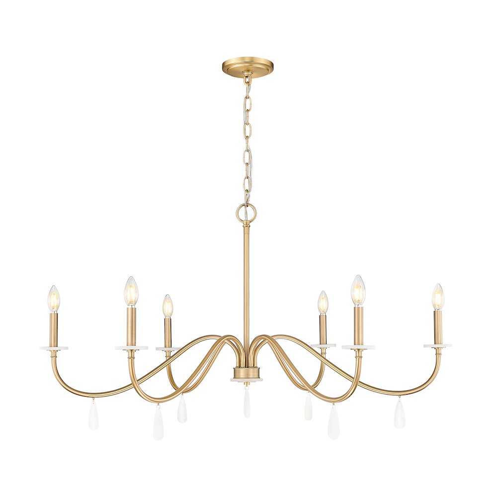 Z-Lite 6 Light Chandelier, Mordern Gold. Picture 1